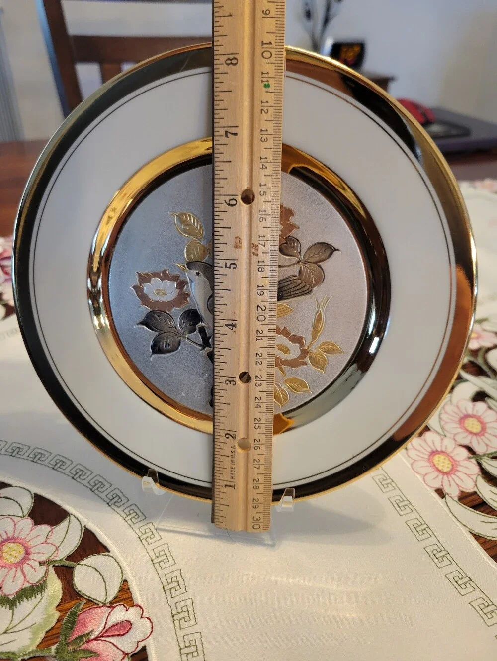Art Of Chokin,Japan Fine China Colector Plate Decor - Gold Script Logo